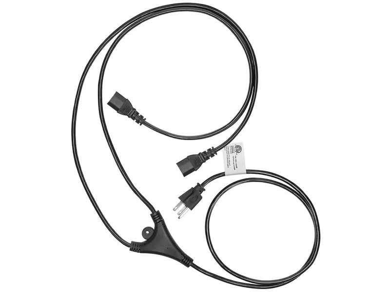 Monoprice Power Cord Splitter - NEMA 5-15P to 2X IEC 60320 C13, 10 Amp, 1250 Watt, SVT, 18AWG, 6 Feet, Black - Image 5